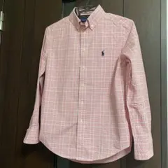 ラルフローレン 赤チェック ボタンダウン長袖シャツ　150