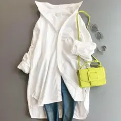 美品 アーバンリサーチDOORS コットンシャツ チュニック オーバーサイズ 白