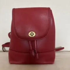 COACH レザー バックパック 赤　リュック　オールドコーチ