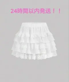 SHEIN ホワイト フリル ミニスカートのサムネイル