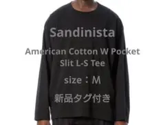【新品】サンディニスタ アメリカンコットン後染めスリット長袖Tシャツ Ｍのサムネイル