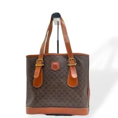 良品　CELINE セリーヌ　トートバッグ　マカダム柄　PVC レザー　ブラウンのサムネイル