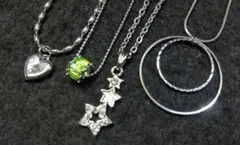 シルバー系 ペンダント ネックレス ４点まとめ売り #1565-58