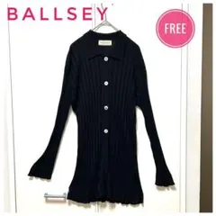 ★日本製★Ballsey ボールジィ ロングカーディガン ブラック フリーサイズのサムネイル