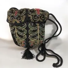 総ビーズ　ポシェット　巾着　バッグ