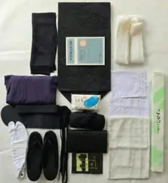 【夏冬兼用】西陣織 正絹 両面喪服帯・長襦袢・小物セット【初心者の方も簡単】