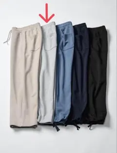 【美品】UNIQLO C スウェットワイドパンツ/丈長め　Lサイズ　03グレー