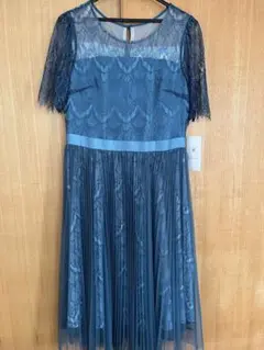 グリーン レース プリーツ ドレス 13AR