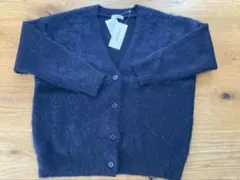 NATURAL BEAUTY BASIC起毛ニットＶネックカーディガンネイビー