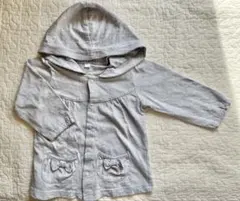 ベビー　赤ちゃん　女の子　薄手パーカー　薄手トレーナー　グレー　秋服　冬服　80