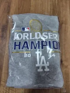 ドジャース　2024ワールドシリーズチャンピオン フーディー　グレー　Lサイズ