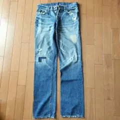 Levi's ダメージ加工 ブルーデニムパンツ