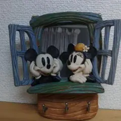 レトロミッキーミニー　壁掛けミラーキーフック　セトクラフト　SETO CRAFT
