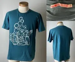 ★ユニクロ×ディズニー コラボ ミッキーマウス プリント Tシャツ M グリーン