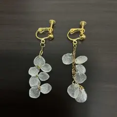 ハンドメイド　あじさい　イヤリング