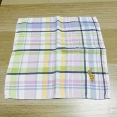 ラルフローレン　ポロ馬ロゴ チェック柄ハンカチのサムネイル