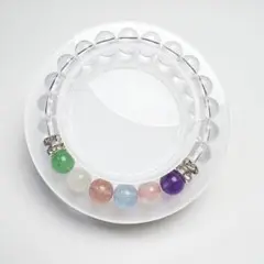 天然石ブレスレット 緑 ピンク 青 紫