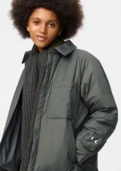 ユニクロ アニヤハインドマーチ　パフテックシャツジャケット オリーブ Ｓ