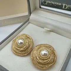 Dior クリスチャンディオール イヤリング ローズ パール ゴールド