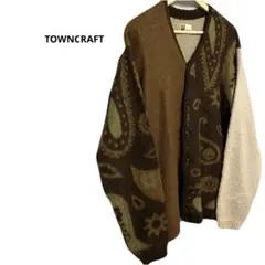 美品＊TOWNCRAFT タウンクラフト モヘア調 シャギーニット ペイズリー