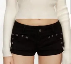 SHEIN スタッズ ショートパンツ パンク ブラック 黒 地雷系 y2k