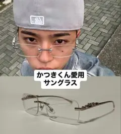 リムレス スクエア　クリア　伊達メガネ　眼鏡 ヒョウ付き y2k 90s 韓国