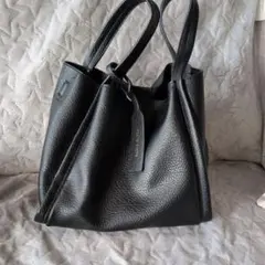 黒いレザー ミニトートバッグのサムネイル