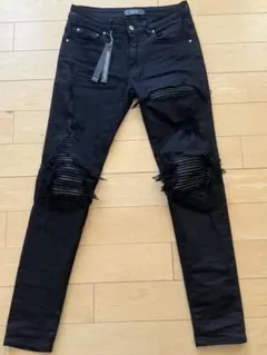 アミリデニムmx1AMIRI ブラックデニムパンツ28 ダメージ加工