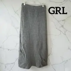 GRL グレイル リブニット 厚手タイトロングスカート グレー