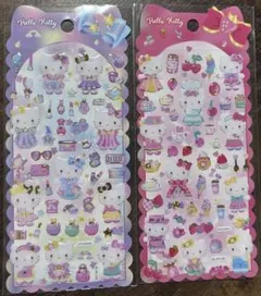 【海外正規品】サンリオ　ハローキティ　2枚セット　ぷっくりシール　ジュエルシール