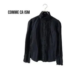 ❁COMME CA ISM❁コムサイズム(Ꮇ)フリル ブラウス/黒
