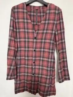 STRUM ストラム チェックVネックコットンカーディガン