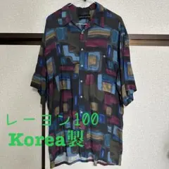 Croft & Barrow レーヨン100 半袖シャツ 総柄