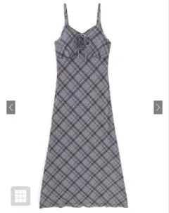 GRL チェック柄リボンキャミソールワンピース
