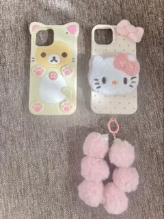 iPhone13 スマホケース ハローキティ コリラックマ モコモコ セット