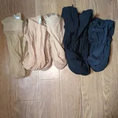 掃除用　中古　ストッキング　5本　ベージュ　ブラック