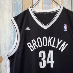 1344☆アディダス☆NBA☆ゲームシャツ☆ネッツ☆ユニフォーム☆刺繍ロゴ☆Lのサムネイル