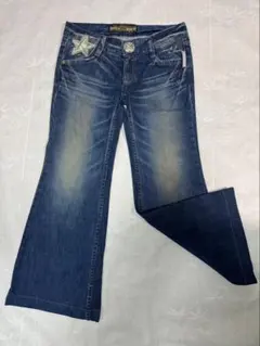 美レア】REDPEPPERレッドペッパーY2Kウイング刺繍フレアジーンズ 26