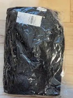 新品タグ付 イーハイフン ラメフェザー Vネック ニットワンピース 黒 F