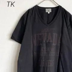 TK Tシャツ 半袖 Vネック 文字プリント カジュアル 綿100% 薄手のサムネイル