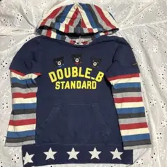 ミキハウスダブルビー　重ね着風トレーナー120 MIKI HOUSE ネイビー