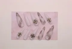 現品 ネイルチップ 量産型 地雷系 シズニルック クロム y2k 韓国 ギャル