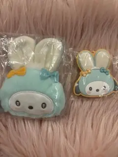 サンリオ うさぎの会 ポチャッコ ミニポーチチャーム ラバーミラーキーホルダー