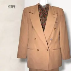 ROPE ロペ ウール100% ダブルボタン テーラードジャケット 茶 M相当のサムネイル