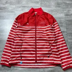 美品 アディダス ゴルフウェア ジャケット ブルゾン ボーダー柄 裏地メッシュ