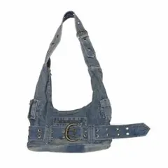 デニム ショルダーバッグ ビンテージ風 メッセンジャーバッグ ブルー 後染め加工