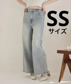 ビジュー付きワイドデニム ブルー XS ナイスクラップのサムネイル
