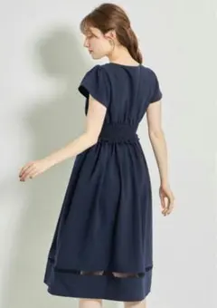 【美品】tocco　closet　フロントボタンスクエアネックフレアワンピース