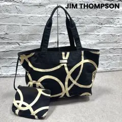 JIM THOMPSON ジムトンプソン ポーチ付き トートバッグ プレートロゴ