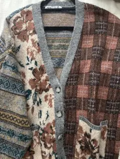 ZARA 花柄 カーディガン